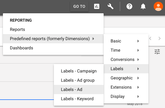 evaluating ad copy labels in new google adwords experience